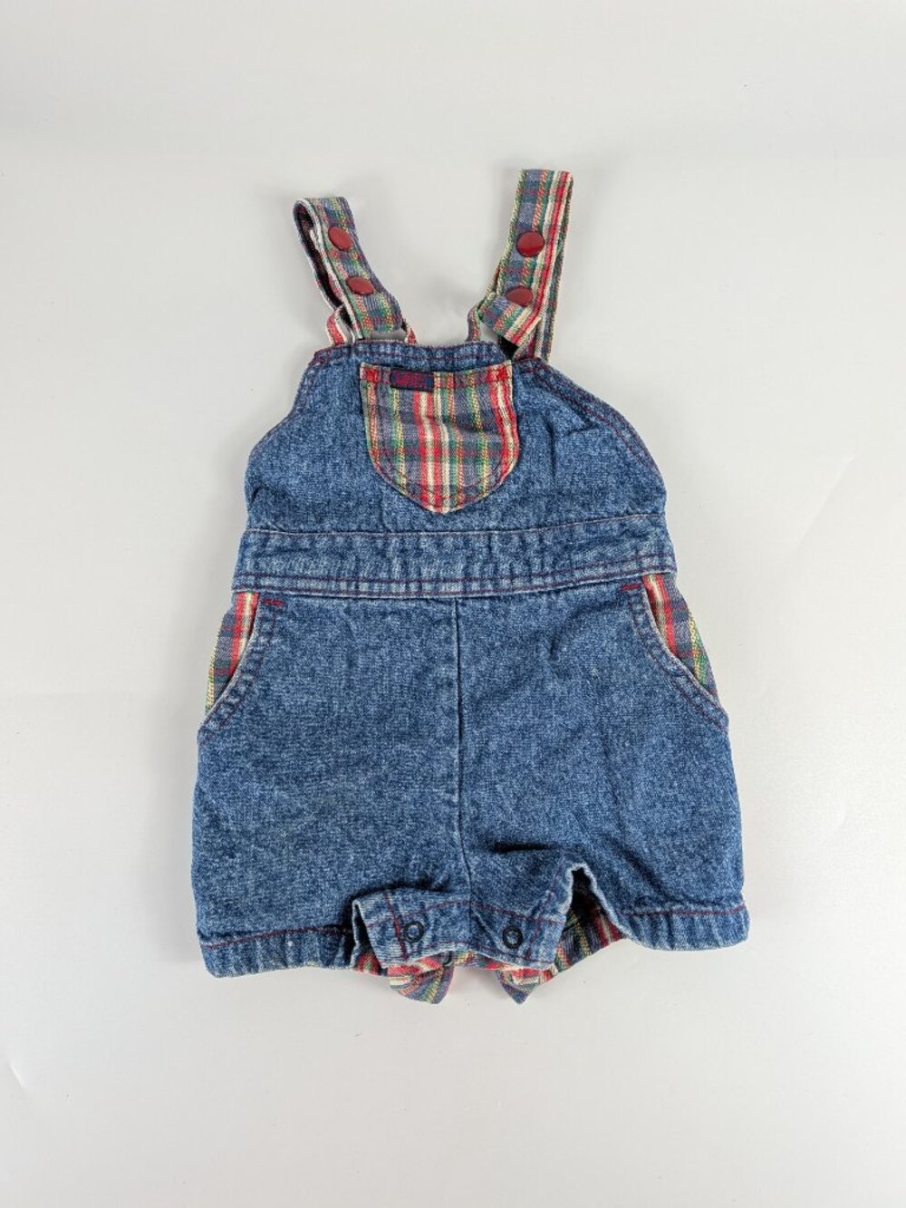 Vintage Lee Denim Plaid Overalls United Garment Workers of America 24M